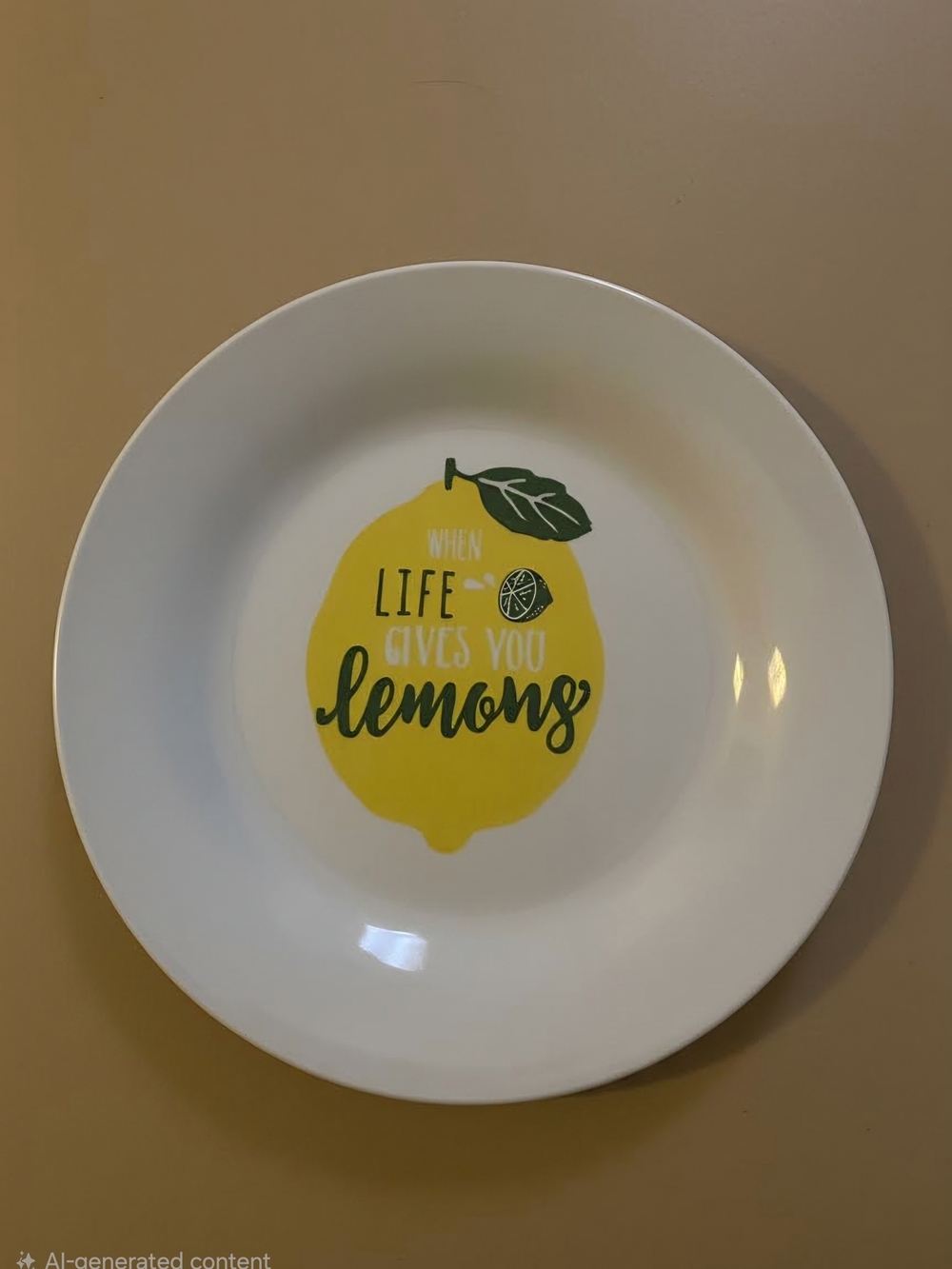 White Ceramic 'When Life Gives You Lemons' Dessert or Salad Plates - Set of 2